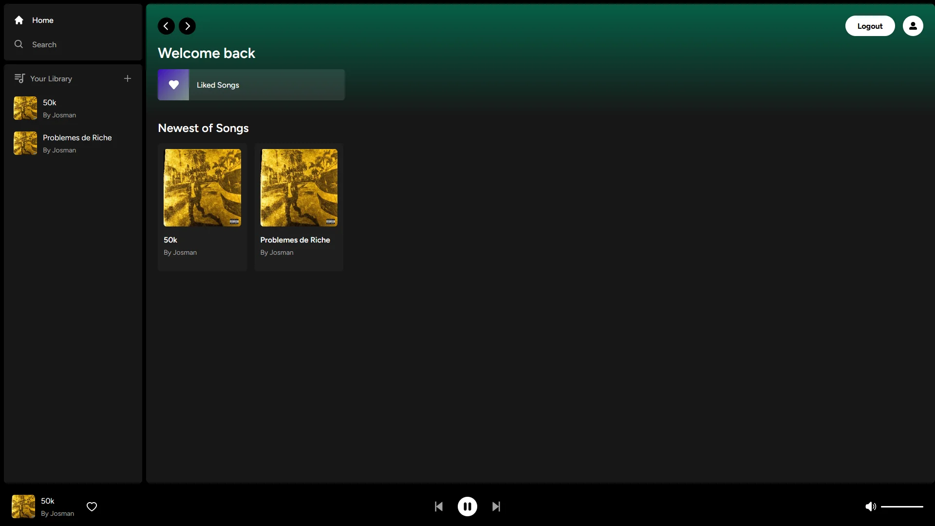 Aperçu du projet SpotifyClone